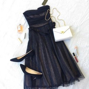 BCBG MAXAZRIA NWT black tulle strapless dress sz 4